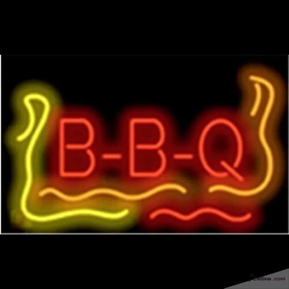 Neon Signs for Wall Decor Bbq Flame Barbeque Restaurant Handmade Art Sign Neon Led Tubing16x20inch