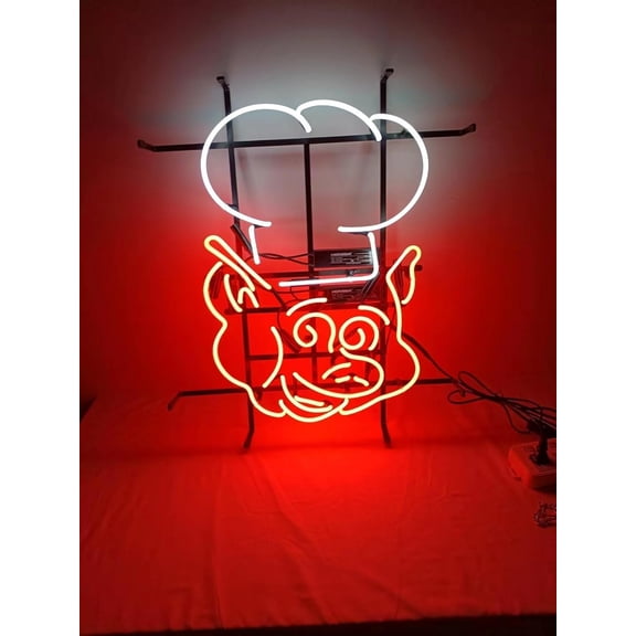 Neon Signs for Wall Decor Bbq Pig Chef Sign Light Man Cave Bar Pub Beer Gift Lamp Abbqpc Neon Led Tubing16x20inch