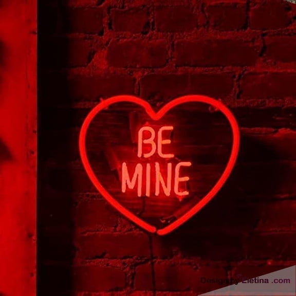 Neon Signs for Wall Decor Be Mine Red Sign Acrylic Handmade Beer Pub Bar Light Neon Led Tubing16x20inch