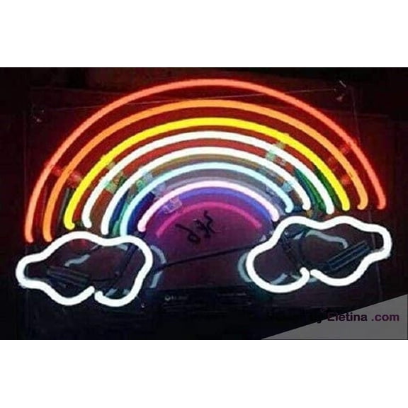 Neon Signs for Wall Decor Beer Bar Sense in Clouds Rainbow Sign Acrylic Handmade Man Cave Beer Pub Bar Lamp Light Wb Neon Led Tubing16x20inch