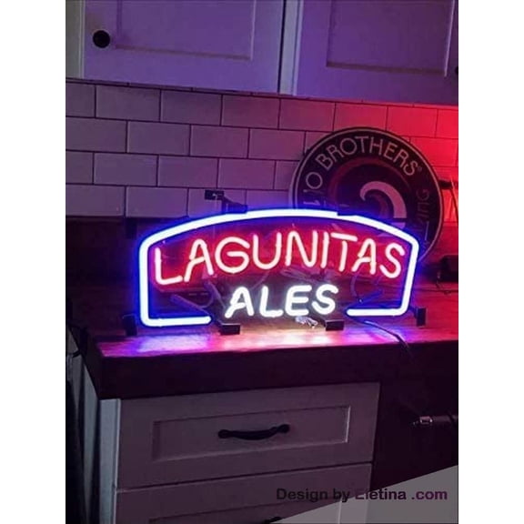 Neon Signs for Wall Decor Beer Bar inin Lagunitas Ales Sign (varioussizes) Beer Bar Pub Man Cave Business Led Lamp Light Dc Neon Tubing16x20inch