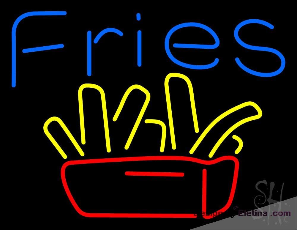 Small Fries Sign Neon Signs for Wall Decor Blue Fries Logo Sign Neon Led Tubing ...