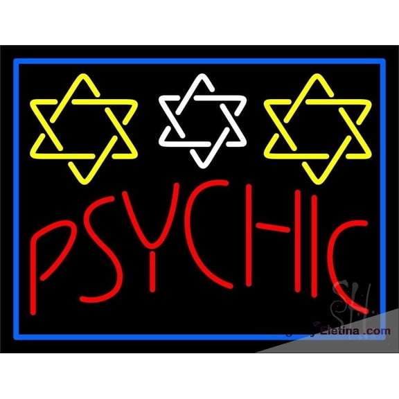 Neon Signs for Wall Decor Blue Psychic With Stars Sign Neon Led Tubing16x20inch