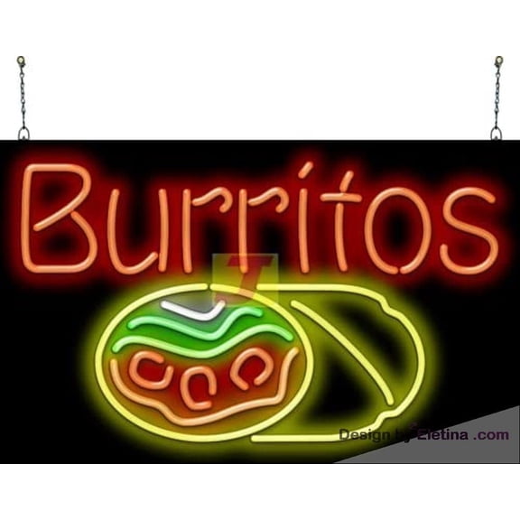 Neon Signs for Wall Decor Burritos With Graphic Sign Neon Led Tubing16x20inch