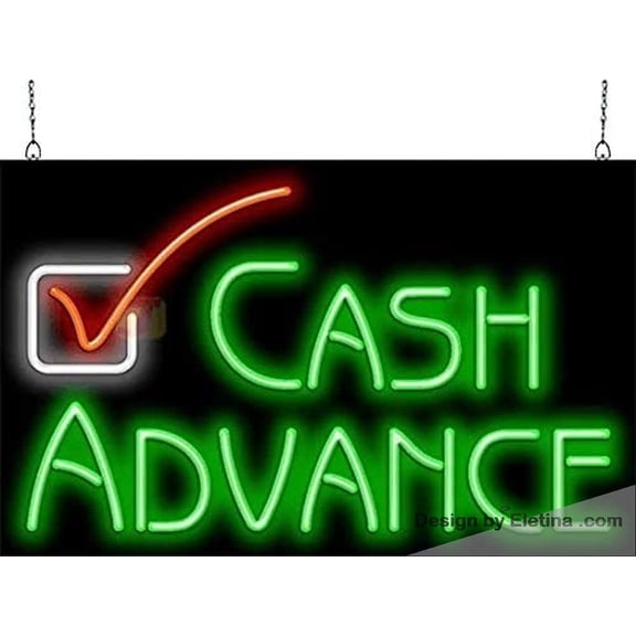 Neon Signs for Wall Decor Cash Advance Sign Neon Led Tubing 15x17inch