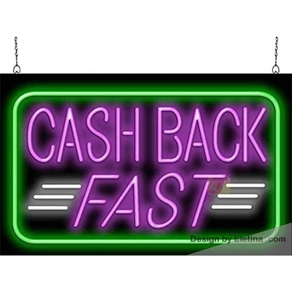 Neon Signs for Wall Decor Cash Back Fast Sign Neon Led Tubing 15x17inch