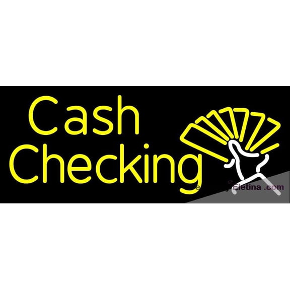 Neon Signs for Wall Decor Cash Checking Sign Neon Led Tubing16x20inch