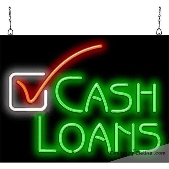 Neon Signs for Wall Decor Cash Loans Sign Neon Led Tubing16x20inch