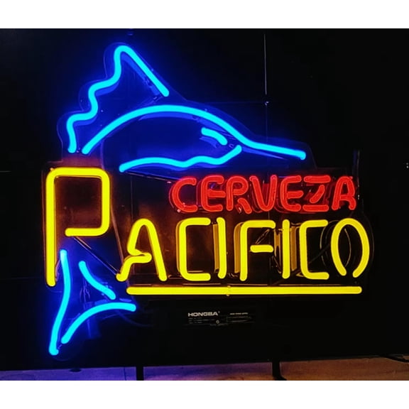 Neon Signs for Wall Decor Cerveza Pacificos Swordfish Sign Acrylic Beer Pub Bar Handmade Light Acpsfa Neon Led Tubing 15x17inch