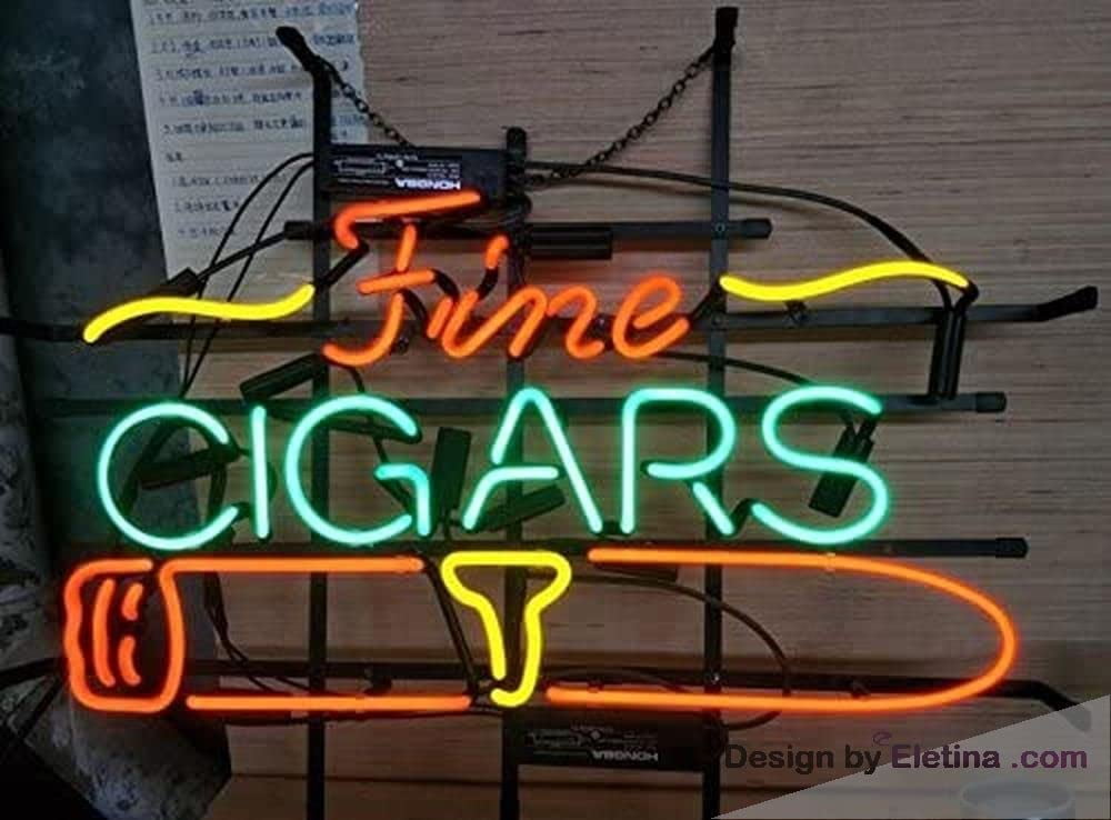 Neon Signs for Wall Decor Cigarette Fine Cigars Sign Light Man Cave Bar ...