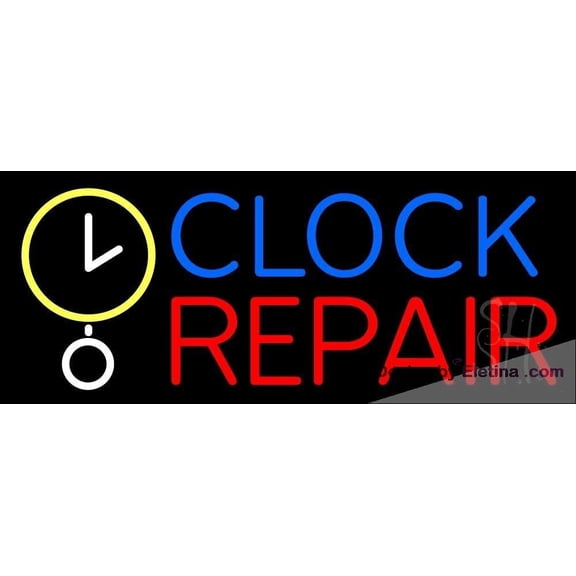 Neon Signs for Wall Decor Clock Repair Block Sign Neon Led Tubing16x20inch