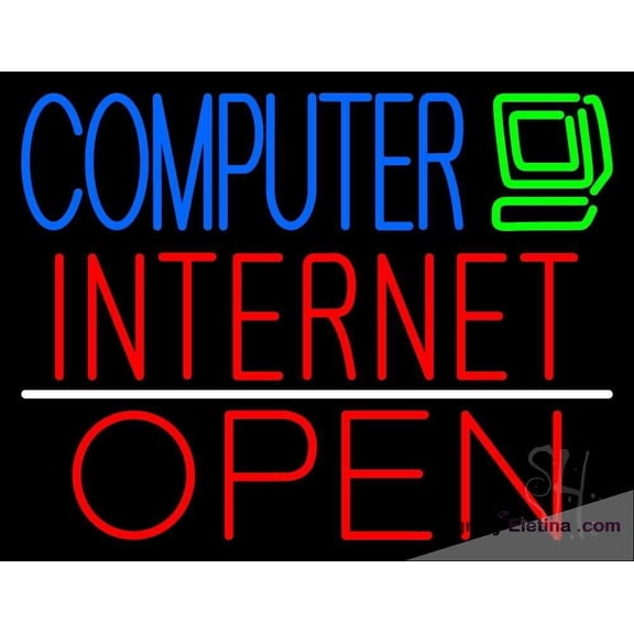 Neon Signs for Wall Decor Computer Internet Open Sign Neon Led Tubing16x20inch