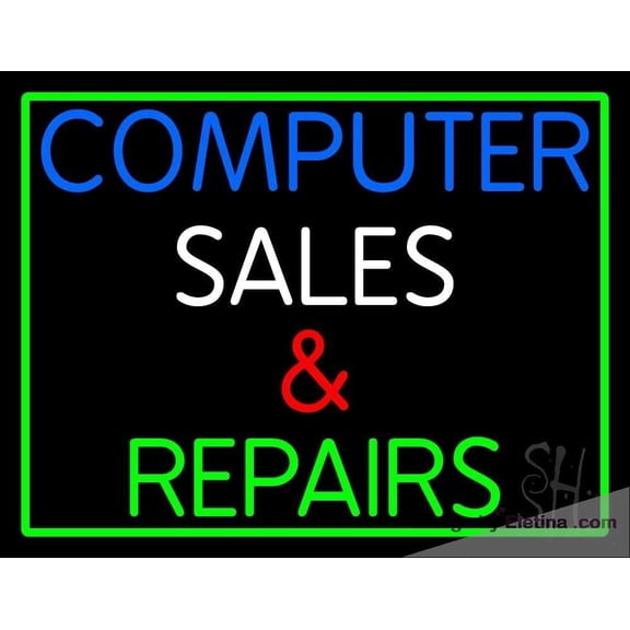 Neon Signs for Wall Decor Computer Sales And Repairs Sign Neon Led Tubing16x20inch