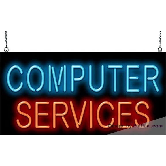 Neon Signs for Wall Decor Computer Services Sign Neon Led Tubing16x20inch
