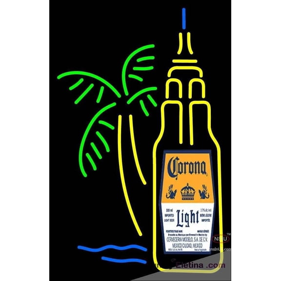 Neon Signs for Wall Decor Corona Light With Palm Tree Handmade Art Sign Neon Led Tubing16x20inch