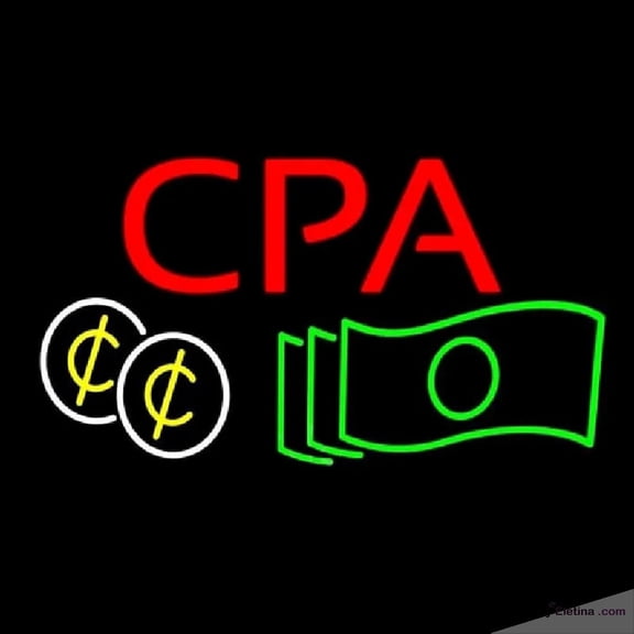 Neon Signs for Wall Decor Cpa Dollars And Cents Red Handmade Art Sign Neon Led Tubing 15x17inch