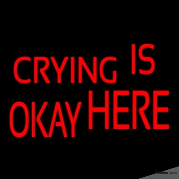 Neon Signs for Wall Decor Crying Is Okay Here Handmade Art Sign Neon Led Tubing16x20inch