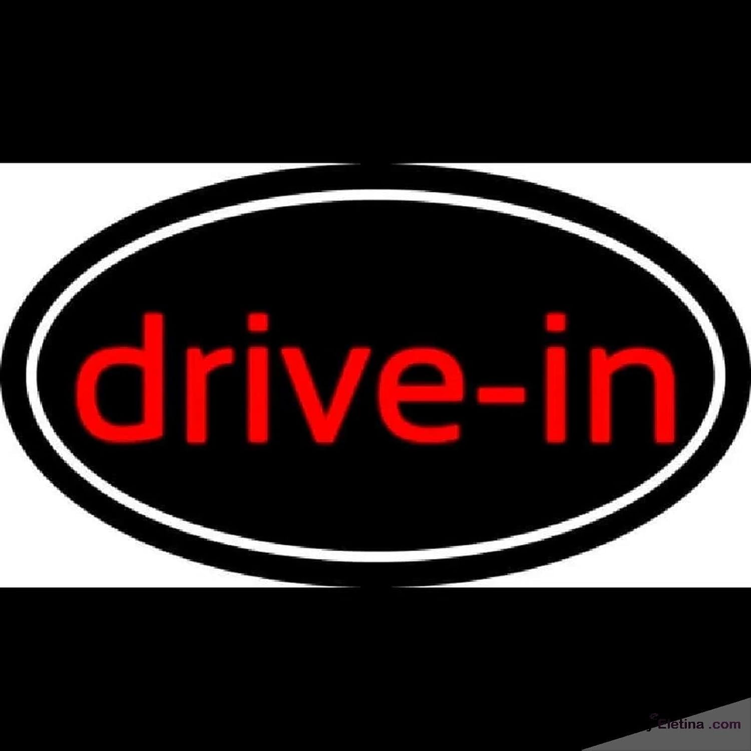 Neon Signs for Wall Decor Cursive Drive In With Border Handmade Art ...