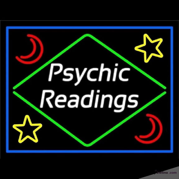 Neon Signs for Wall Decor Cursive Psychic Readings With Border Handmade Art Sign Neon Led Tubing16x20inch