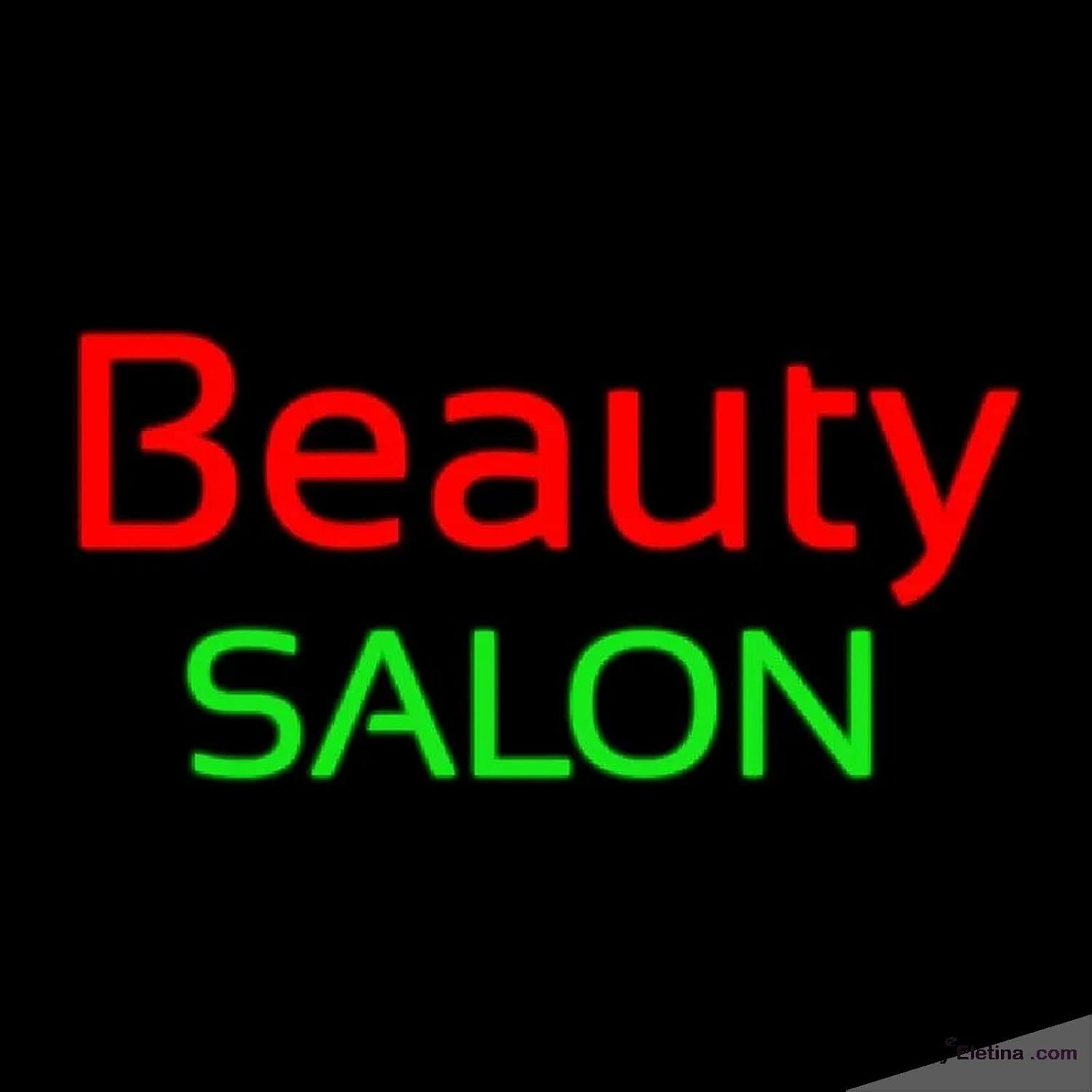 Neon Signs for Wall Decor Cursive Red Beauty Salon Green Handmade Art ...
