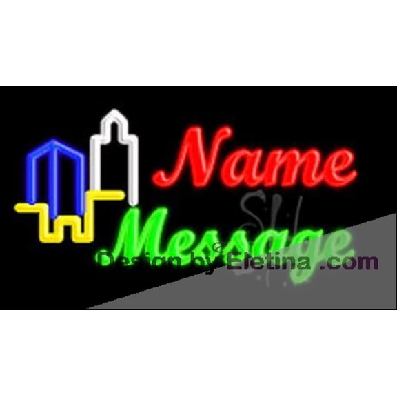 Neon Signs for Wall Decor Custom Buildings Sign Neon Led Tubing 15x17inch