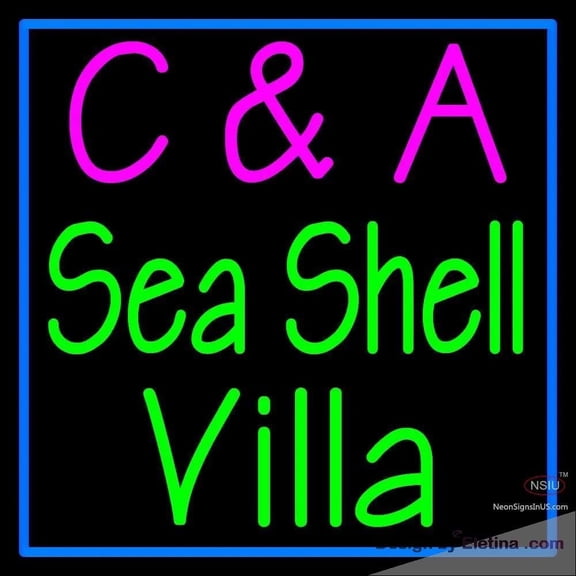 Neon Signs for Wall Decor Custom C And A Sea Shell Villa Handmade Art Sign Neon Led Tubing 15x17inch