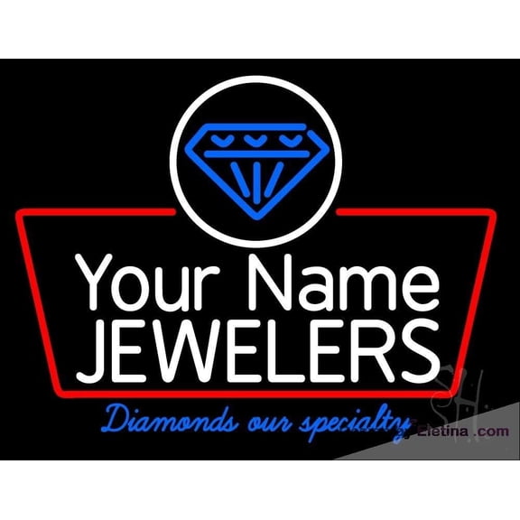 Neon Signs for Wall Decor Custom Diamond Logo Jewelers Sign Neon Led Tubing 15x17inch