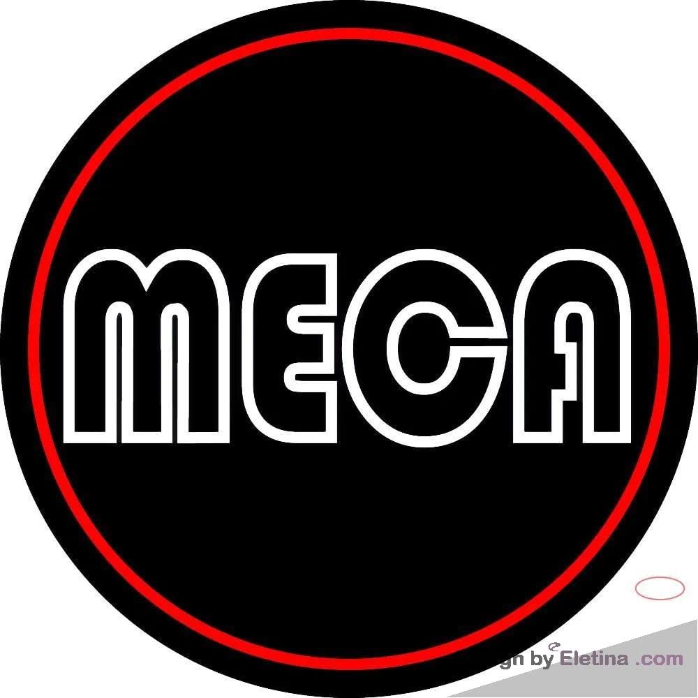 Signboard Meca Neon Signs for Wall Decor Custom Meca Logo With Border Handmade Art ...