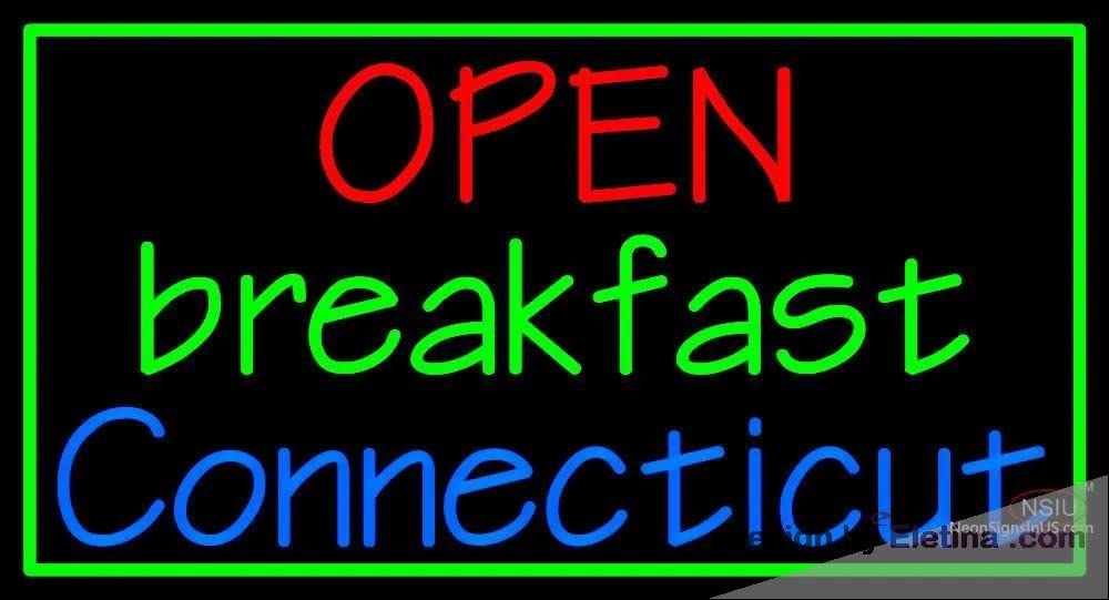 Open For Breakfast Sign Neon Signs for Wall Decor Custom Open Breakfast Connecticut Handmade ...