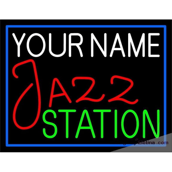 Neon Signs for Wall Decor Custom Red Jazz Green Station Blue Border Sign Neon Led Tubing16x20inch