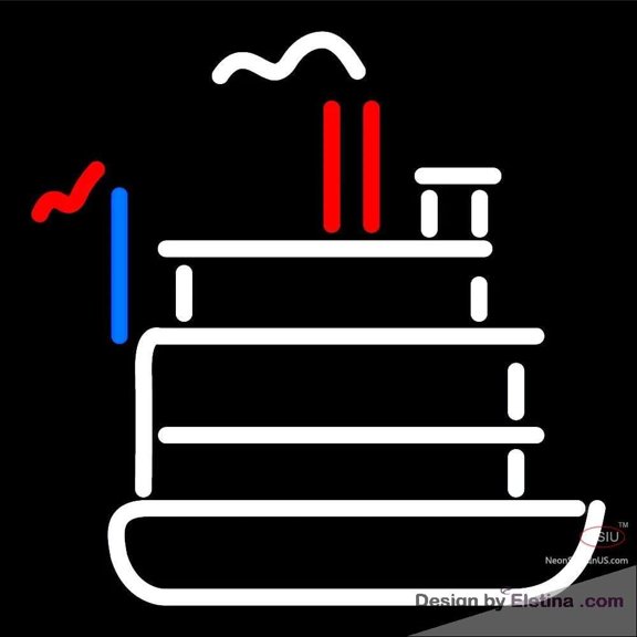 Neon Signs for Wall Decor Custom River Boat Handmade Art Sign Neon Led Tubing16x20inch