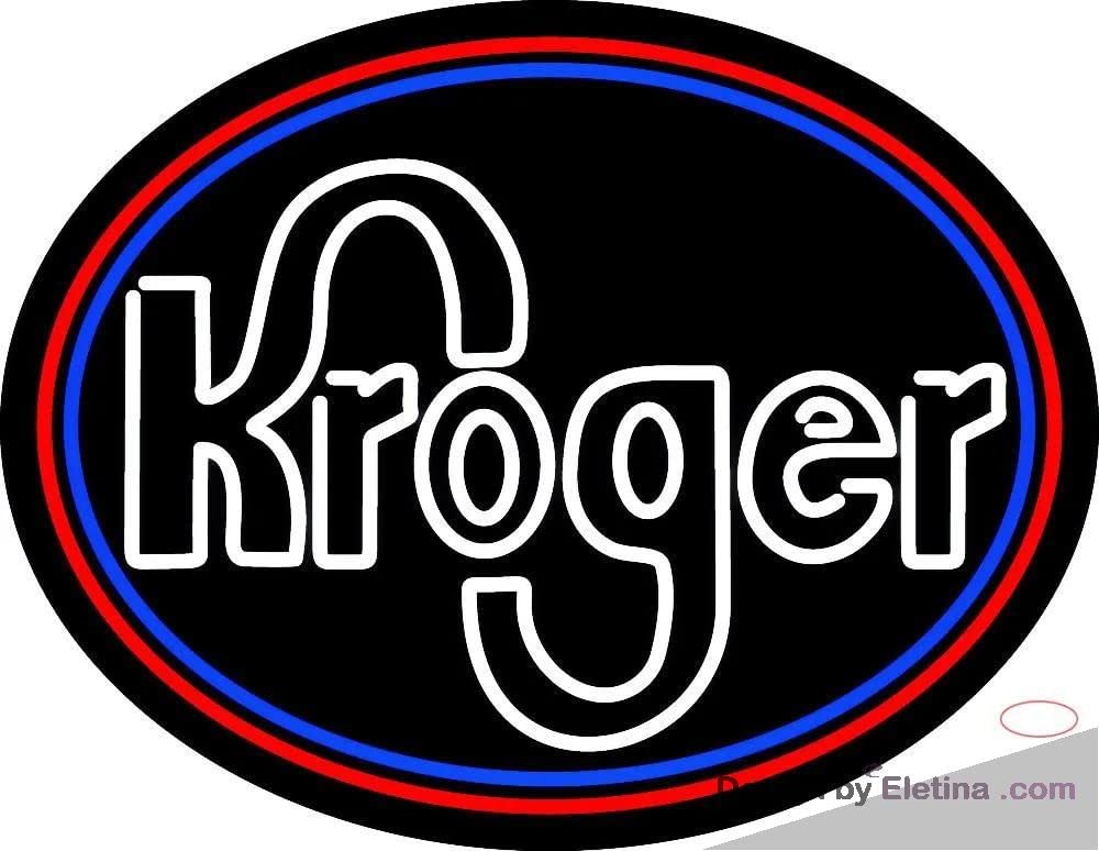 Neon Signs for Wall Decor Custom White Kroger With Round Logo Handmade ...