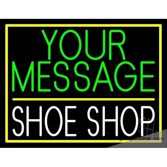 Neon Signs for Wall Decor Custom White Shoe Shop Block Sign Neon Led Tubing16x20inch
