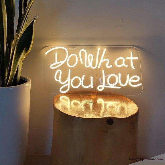 Neon Signs for Wall Decor Do What You Love Sign Light Lights Party Flex Lamp Flex Neon Led Tubing16x20inch