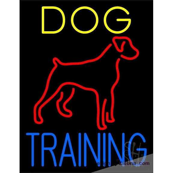 Neon Signs for Wall Decor Dog Training Green Border Sign Neon Led Tubing16x20inch