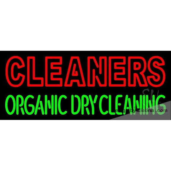 Neon Signs for Wall Decor Double Stroke Cleaners Organic Dry Cleaning Sign Neon Led Tubing16x20inch