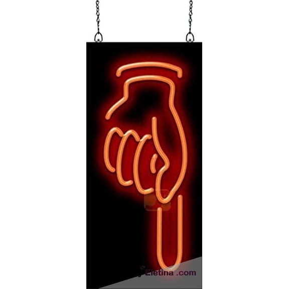 Neon Signs for Wall Decor Down Pointing Hand Sign Neon Led Tubing16x20inch