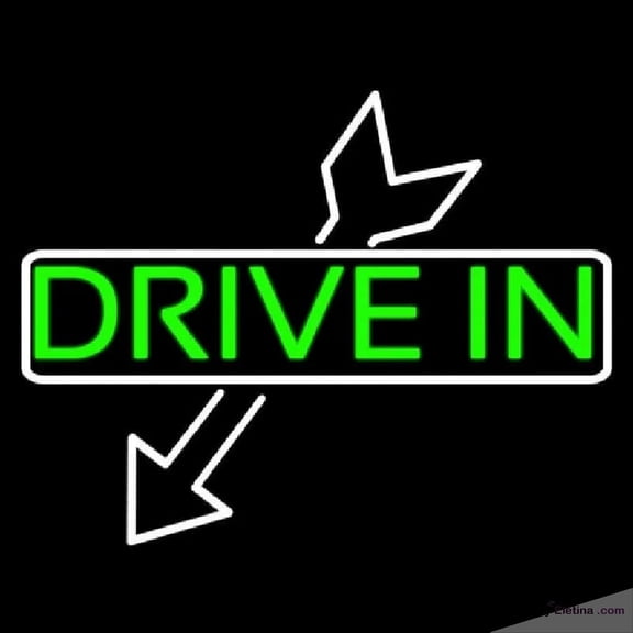 Neon Signs for Wall Decor Drive In With Arrow Handmade Art Sign Neon Led Tubing16x20inch