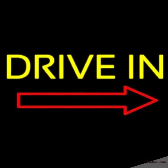 Neon Signs for Wall Decor Drive In With Red Arrow Handmade Art Sign Neon Led Tubing16x20inch