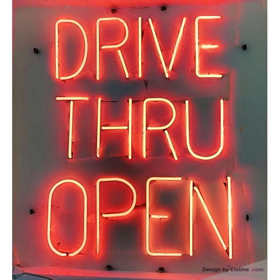 Neon Signs for Wall Decor Drive Thru Open Sign Light Man Cave Bar Pub Beer Gift Lamp Adtor Neon Led Tubing 15x17inch