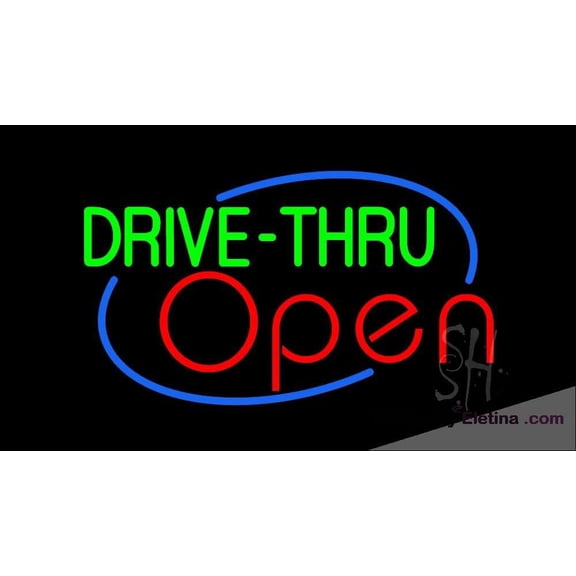 Neon Signs for Wall Decor Drive Thru Open Sign Neon Led Tubing 15x17inch