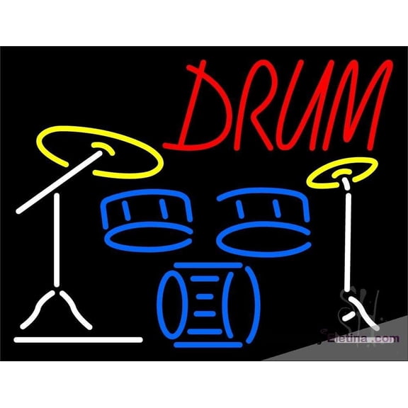 Neon Signs for Wall Decor Drum Set Sign Neon Led Tubing16x20inch