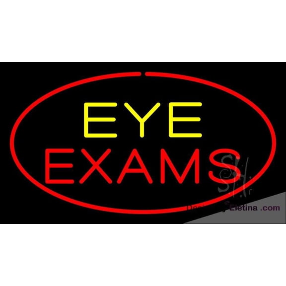 Neon Signs for Wall Decor Eye Exams Red Sign Neon Led Tubing16x20inch