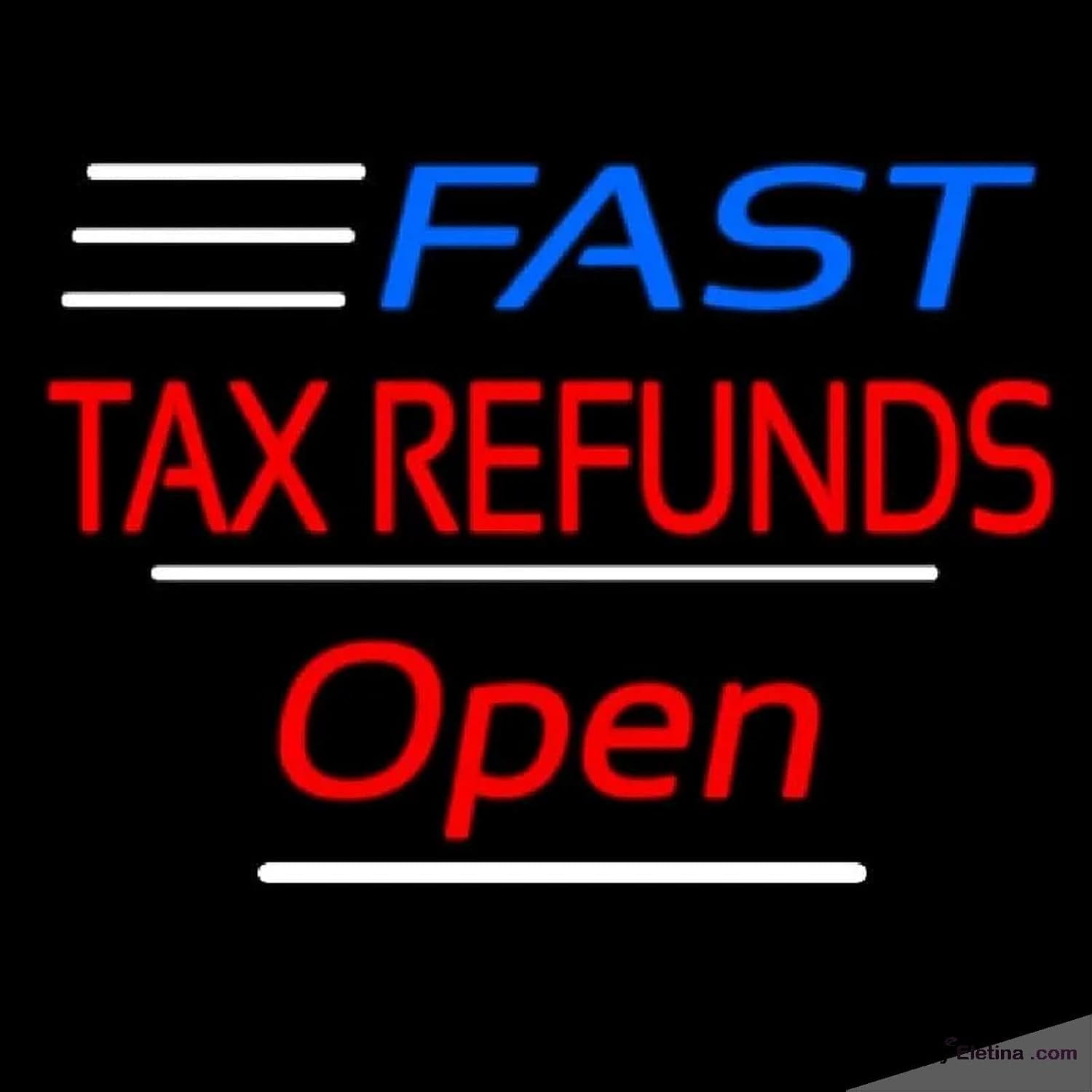 Neon Signs for Wall Decor Fast Ta Refunds Open White Line Handmade Art ...
