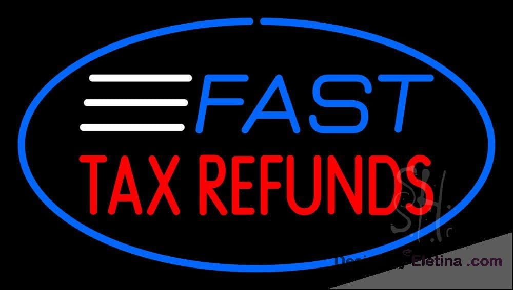 Neon Signs for Wall Decor Fast Tax Refunds Blue Border Sign Neon Led ...