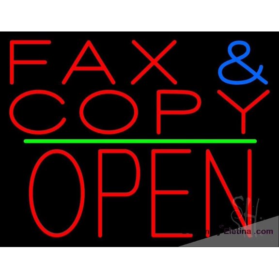 Neon Signs for Wall Decor Fax And Copy Open Sign Neon Led Tubing16x20inch
