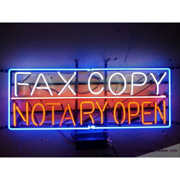 Neon Signs for Wall Decor Fax Copy Notary Open Sign Light Man Cave Bar Pub Beer Gift Lamp Afcno Neon Led Tubing16x20inch