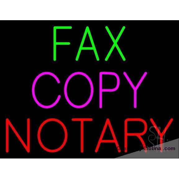 Neon Signs for Wall Decor Fax Copy Notary Sign Neon Led Tubing16x20inch