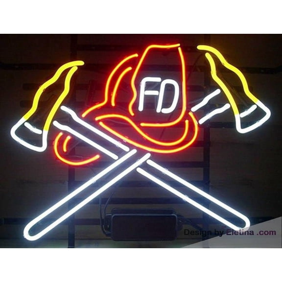Neon Signs for Wall Decor Firefighter Sign Neon Led Tubing 15x17inch