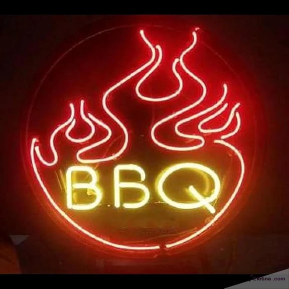 Neon Signs for Wall Decor Flames Bbq Handmade Art Sign Neon Led Tubing16x20inch